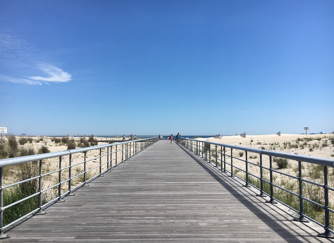 Contact - Boardwalk Leading To the Beach at Robert Moses State Park on Fire Island, New York